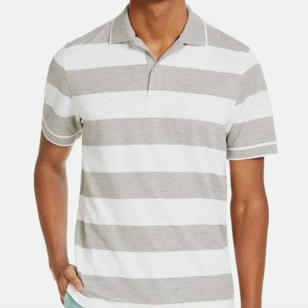 Club Rm striped stretch polo - Picture 1 of 2